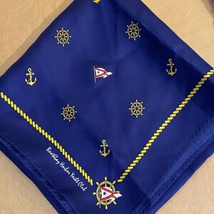Nautical Blue Silk Scarf 100% silk Boothbay Harbor Maine